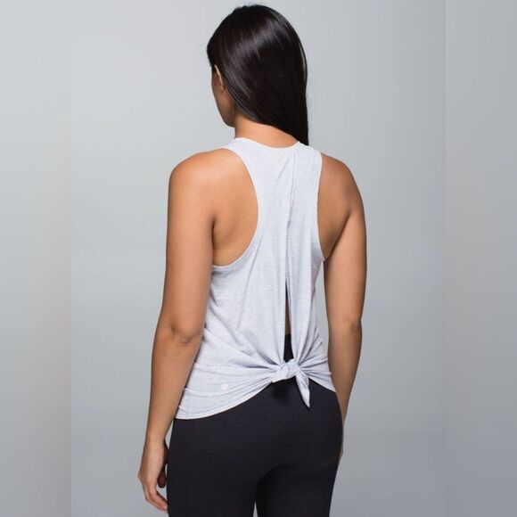 Lululemon All Tied Up Tank (Prima Cotton) Heathered Cool Breeze Gray Size Small - Picture 1 of 10